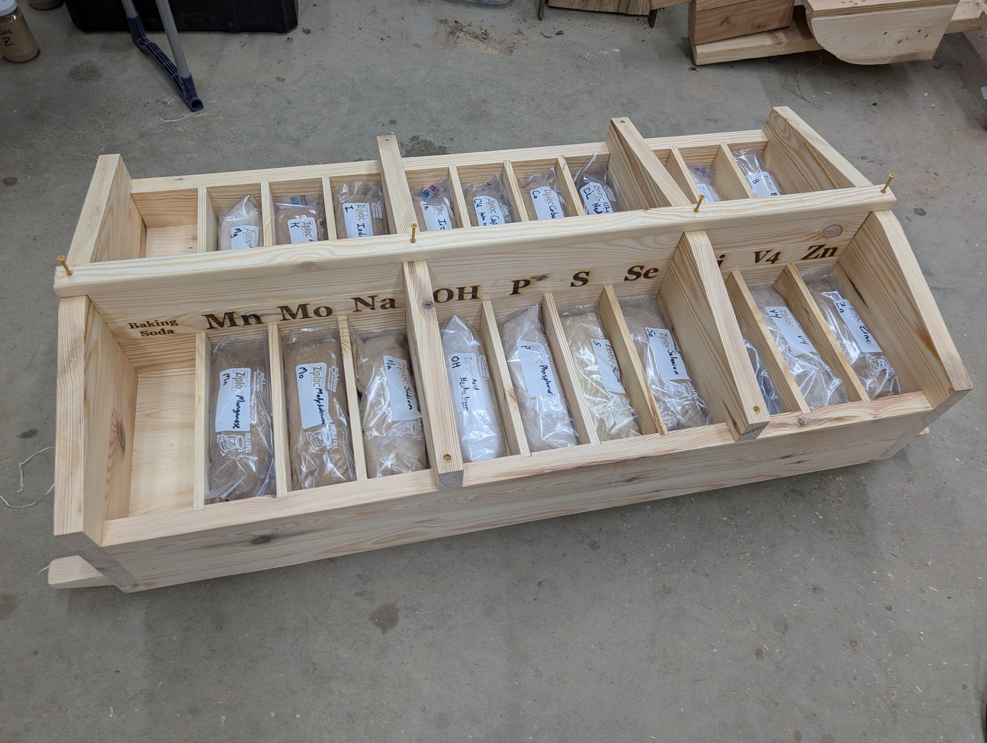 Baking soda and second row of minerals 