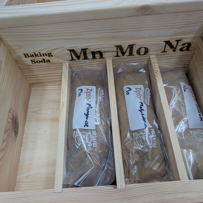 close up of second side of mineral cart